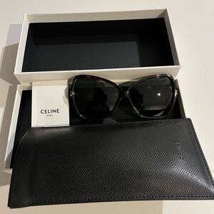 Celine Paris Butterfly Oversized Fashion Sunglasses Red/Tortoise 64MM